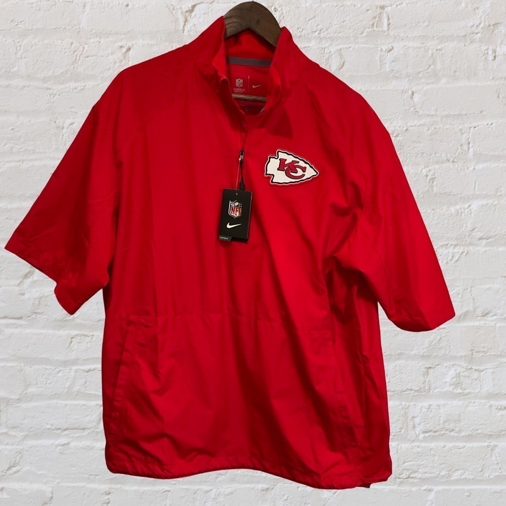 NFL Kansas City Chiefs Red Quarter-Zip Short-Sleeve Pullover